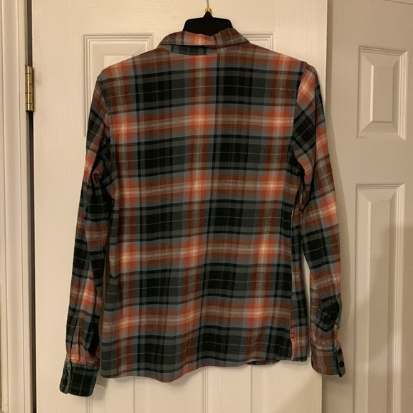 Patagonia Women’s Cascade Plaid Smolder Blue W's Heywood Flannel Shirt SZ 4 - Picture 2 of 9